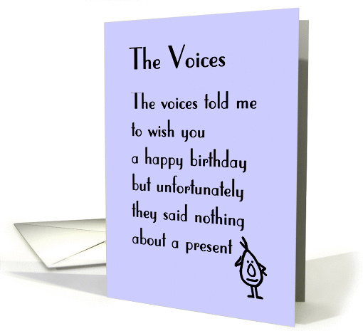 The Voices - a funny birthday poem card (1069333)