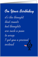On Your Birthday, funny humorous birthday poem card