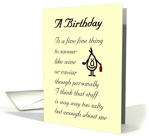 A Birthday - a funny birthday poem card (1070733)
