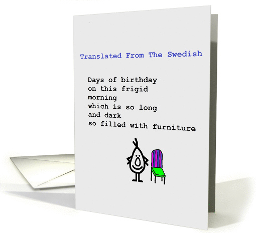 Translated From The Swedish - Happy Birthday card (1086020)