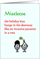 Mistletoe - a funny Christmas poem card