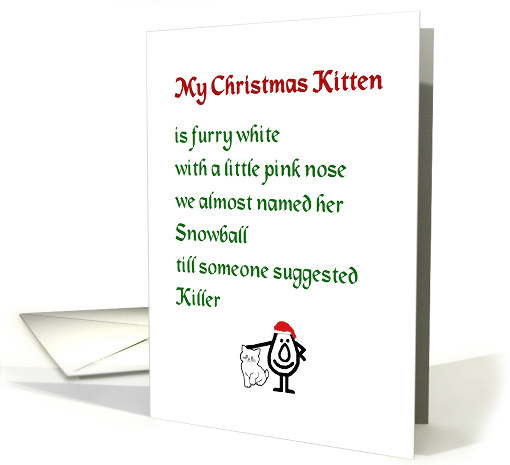 My Christmas Kitten - A funny Merry Christmas poem card (1181296)
