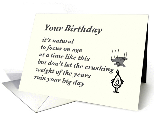 Your Birthday - a funny birthday poem (ivory) card (1188176)
