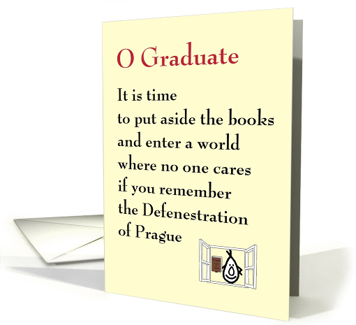 O Graduate - a quirky graduation poem (cream) card (1188518)