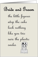 Bride and Groom - a funny wedding & marriage congratulations poem card