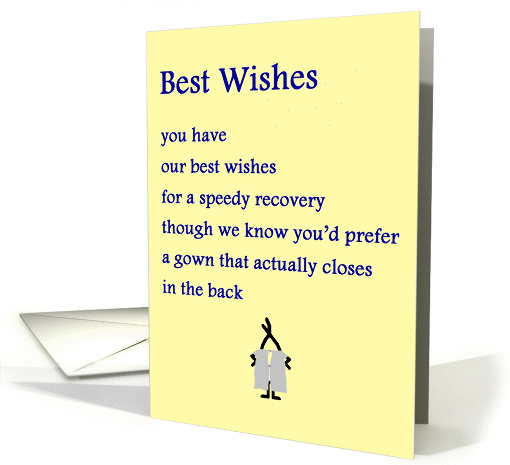 Best Wishes - A funny Get Well Poem card (1210488)