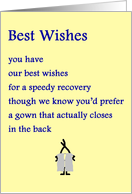 Best Wishes - A funny Get Well Poem card