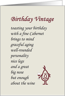 Birthday Vintage - a funny birthday poem card