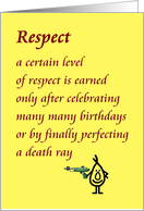 Respect - a funny Birthday poem from all of us card