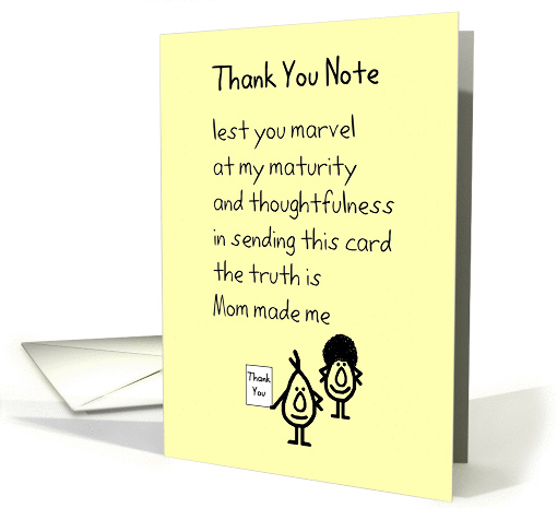 Thank You Note - A funny thank you poem for my friend card (1275200)