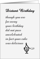 Distant Birthday - a funny birthday poem card