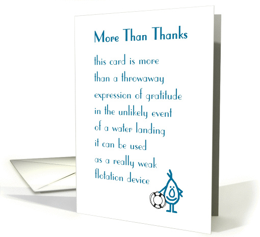 More Than Thanks - a funny Thank You Poem card (1276456)