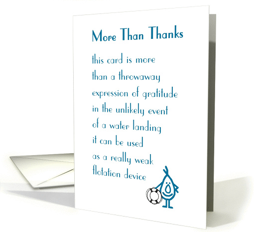 More Than Thanks - a funny Thank You Poem for a friend card (1276458)