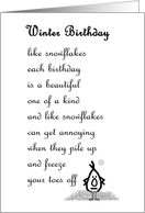 Winter Birthday - a funny Birthday Poem from all of us card
