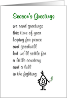 Season’s Greetings - a funny Christmas poem card