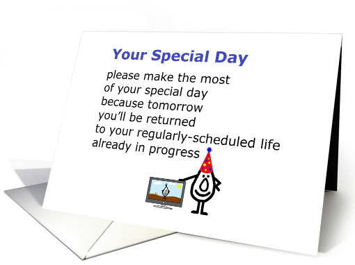 Your Special Day - a funny birthday poem card (1294482)