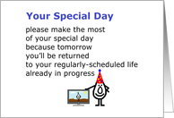 Your Special Day - a funny birthday poem card