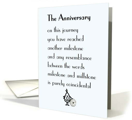The Anniversary - A funny work/job anniversary poem card (1301894)
