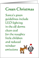 Green Christmas  a funny Christmas Poem for the green among us card