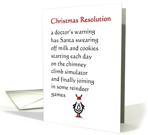 Christmas Resolution - a funny Christmas Poem card (1305956)