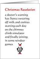 Christmas Resolution - a funny Christmas Poem card