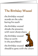 The Birthday Weasel - a funny birthday poem card