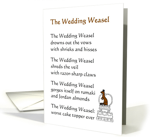 The Wedding Weasel - a funny wedding poem card (1352674)