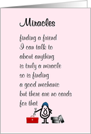 Miracles - a funny Thinking of You poem for a good friend card