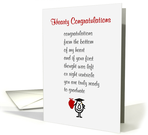 Hearty Congratulations - a funny Medical School Graduation Poem card