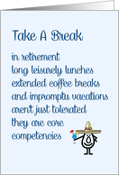 Take A Break - a funny retirement congratulations poem card