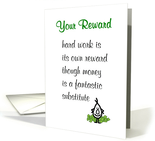 Your Reward  a funny thank you poem to accompany an... (1374896)