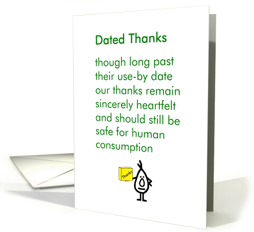 Dated Thanks - a funny thank you poem card (1396274)