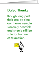 Dated Thanks - a funny thank you poem card