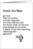 Thank You Noir - a funny thank-you-for-the-gift poem card
