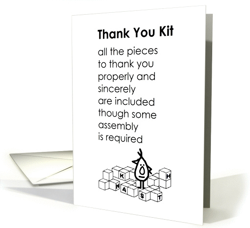 Thank You Kit - a funny thank you poem card (1408992)