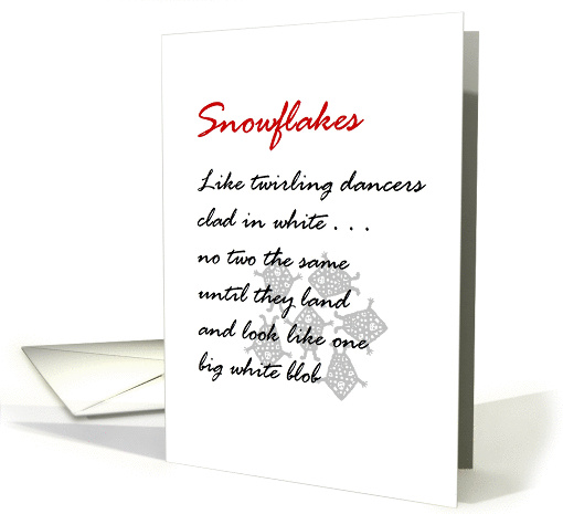 Snowflakes - a funny Christmas poem (a little late) card (1410466)