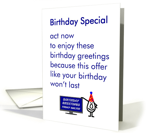 Birthday Special - a funny birthday poem card (1411496)