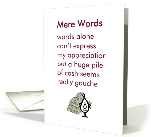 Mere Words - a funny thank you poem card (1412898)