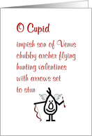O Cupid - a funny poem for your valentine card