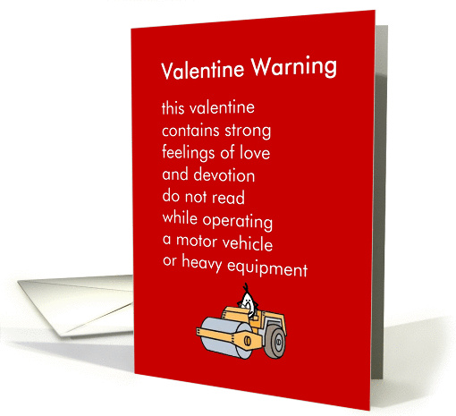 Valentine Warning - a funny Valentine's Day poem card (1419484)
