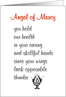 Angel of Mercy - a funny thank you poem for a special nurse card