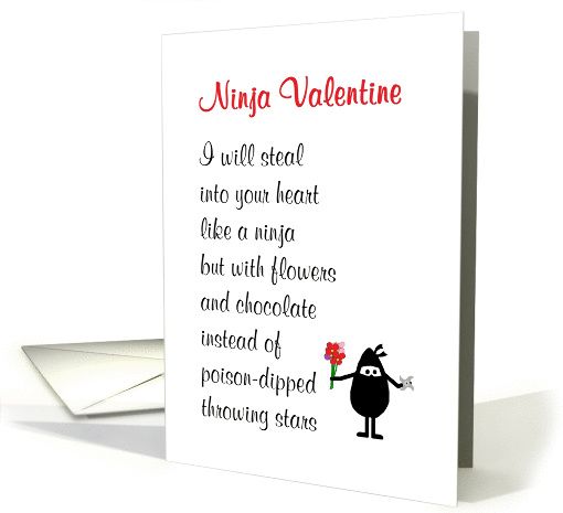 Ninja Valentine - a funny Happy Valentine's Day poem card (1443446)