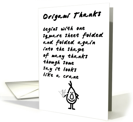 Origami Thanks - a funny thank you poem card (1447738)