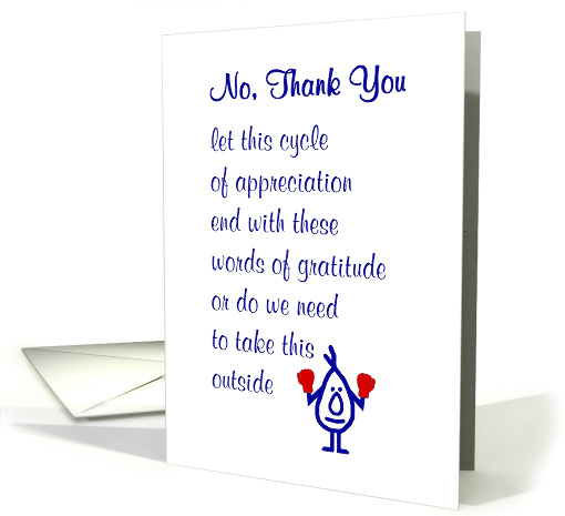 No, Thank You - a funny thank you poem card (1452614)