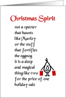 Christmas Spirit  a funny Christmas poem card