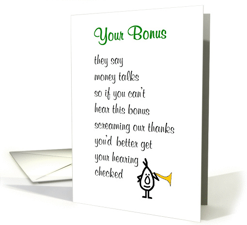 Your Bonus - a funny poem about your bonus card (1460546)
