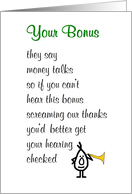 Your Bonus - a funny poem about your bonus card