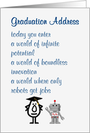 Graduation Address - a funny college graduation poem card
