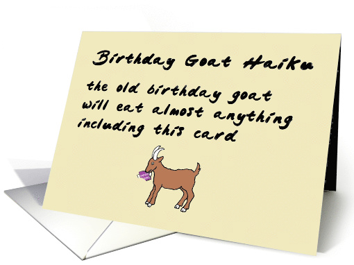 Birthday Goat Haiku - a funny happy birthday poem card (1468964)