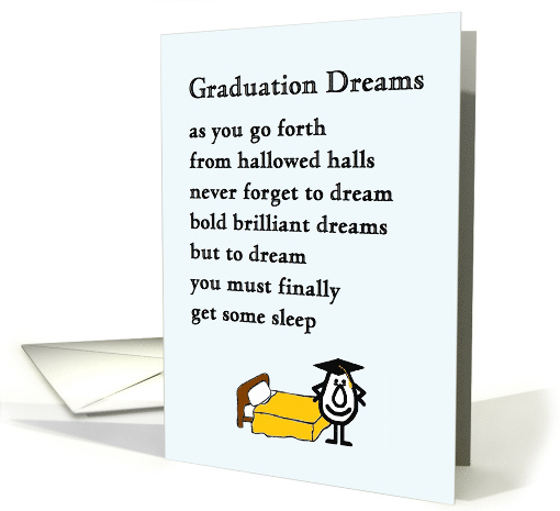 Graduation Dreams - funny college graduation poem card (1470384)